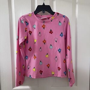 Hanna Andersson Pink Floral Long Sleeve Rashguard Swim Top Shirt Size 150 US 12
